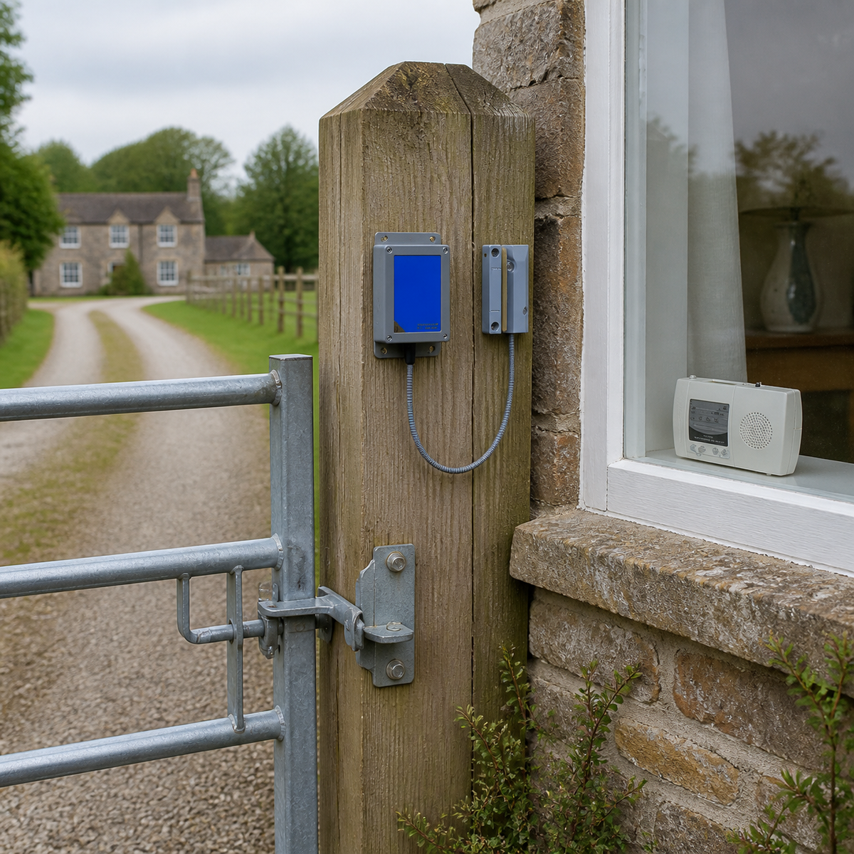 Rural Secure 900m Wireless Gate Alert included in the Multi-Entrance Farm Alert Kit