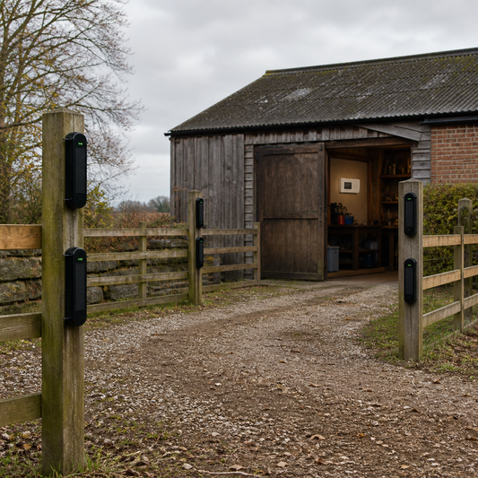 Rural Secure Four-Beam Perimeter System installed around a farm