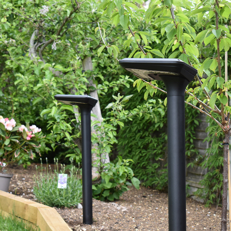 Bastion solar post light installation close-up