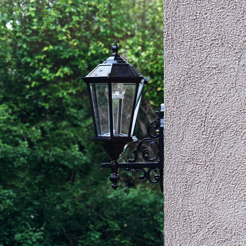 Bramwick solar lantern installed on an exterior wall