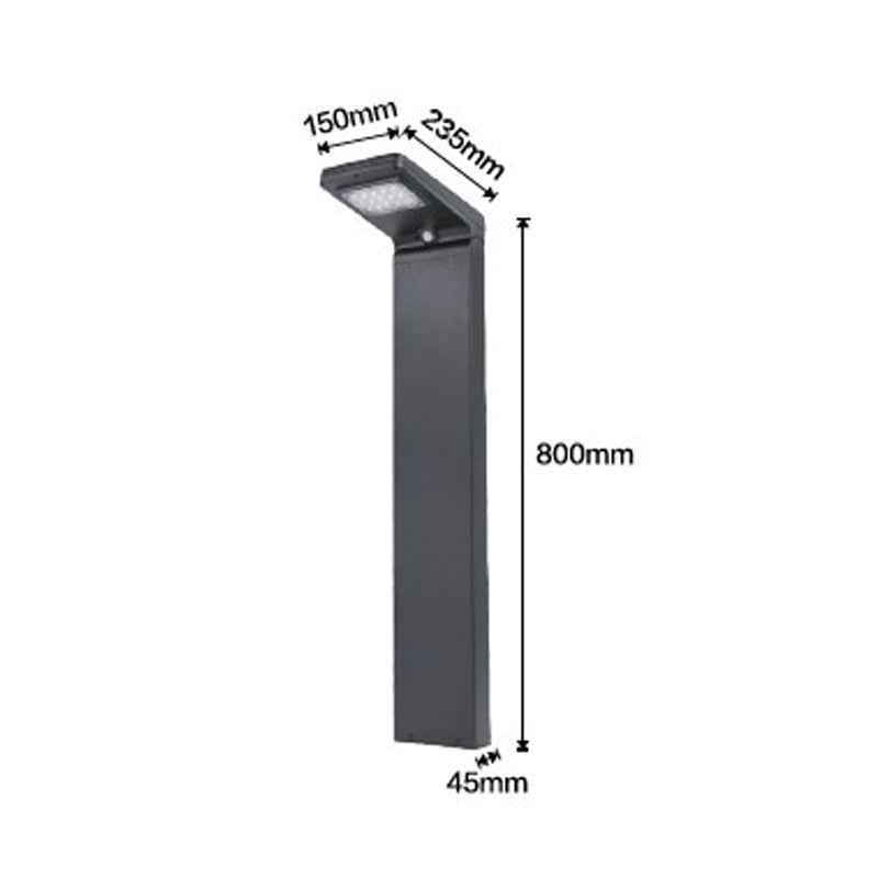 Cresta PIR solar bollard dimensions – 800mm high