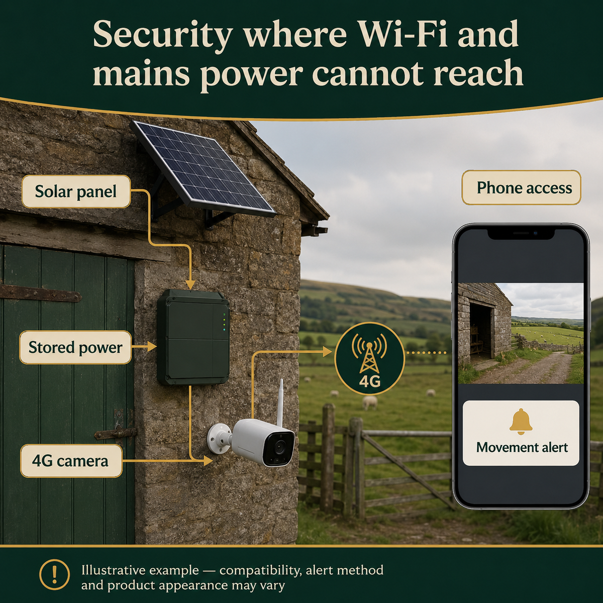 How the Rural Secure Full Off-Grid 4G Camera Kit uses solar support and mobile connectivity