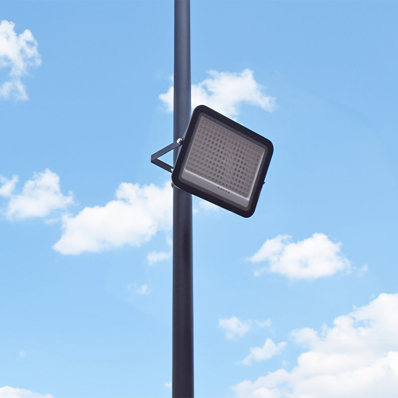 Heliosol floodlight mounted on a metal lighting column