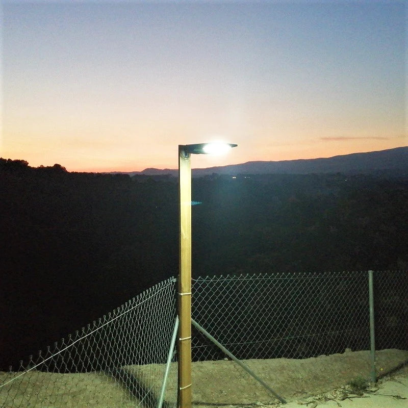 HiWay solar area light illuminated at dusk