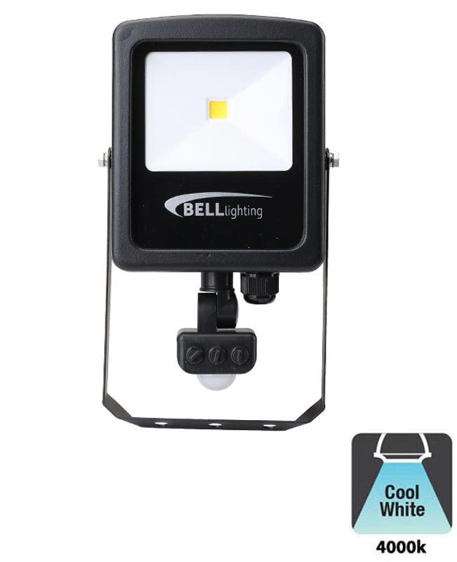 Rural Secure MotionGuard 20W black PIR LED security floodlight