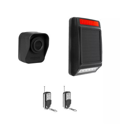 Rural Secure PIR alarm kit with solar-powered siren and strobe
