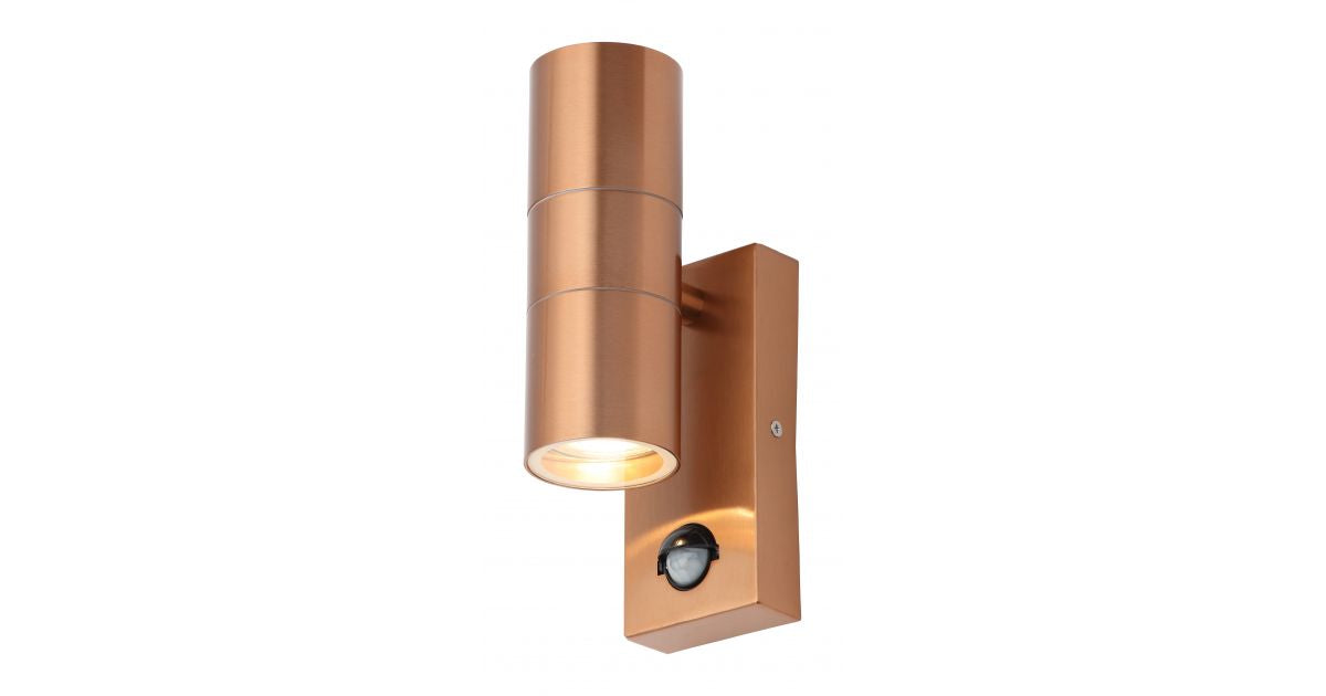 Rural Secure PorchGuard copper outdoor wall light with PIR sensor