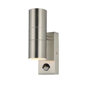 Rural Secure PorchGuard stainless-steel outdoor wall light with PIR sensor