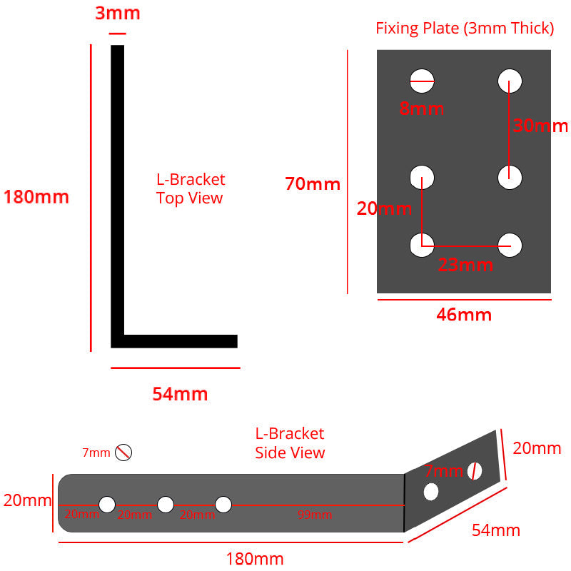 Signa solar light mounting bracket dimensions