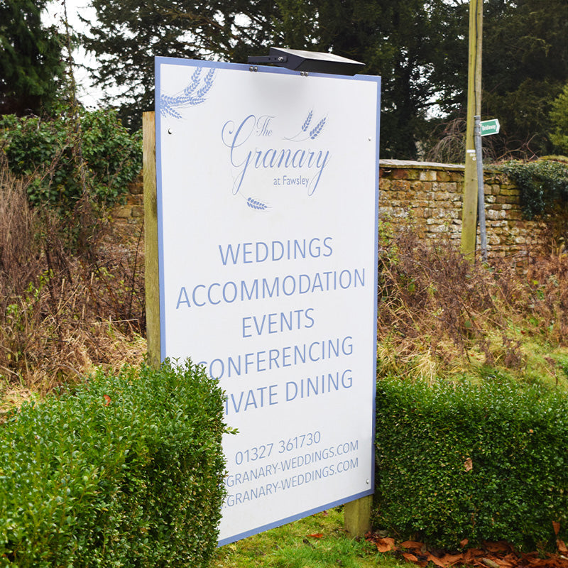 Signa solar light installed on rural property signage
