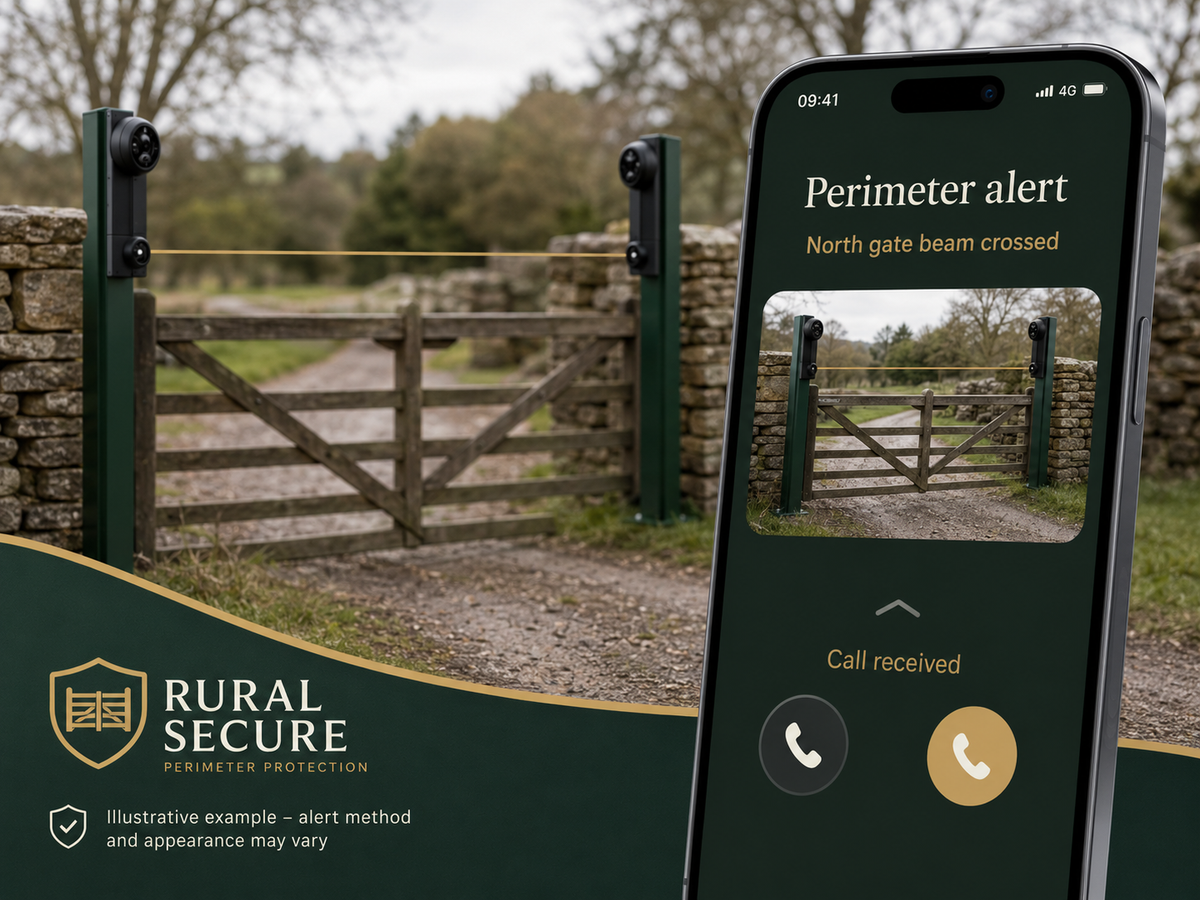Illustrative 4G mobile alert from a single-beam perimeter system