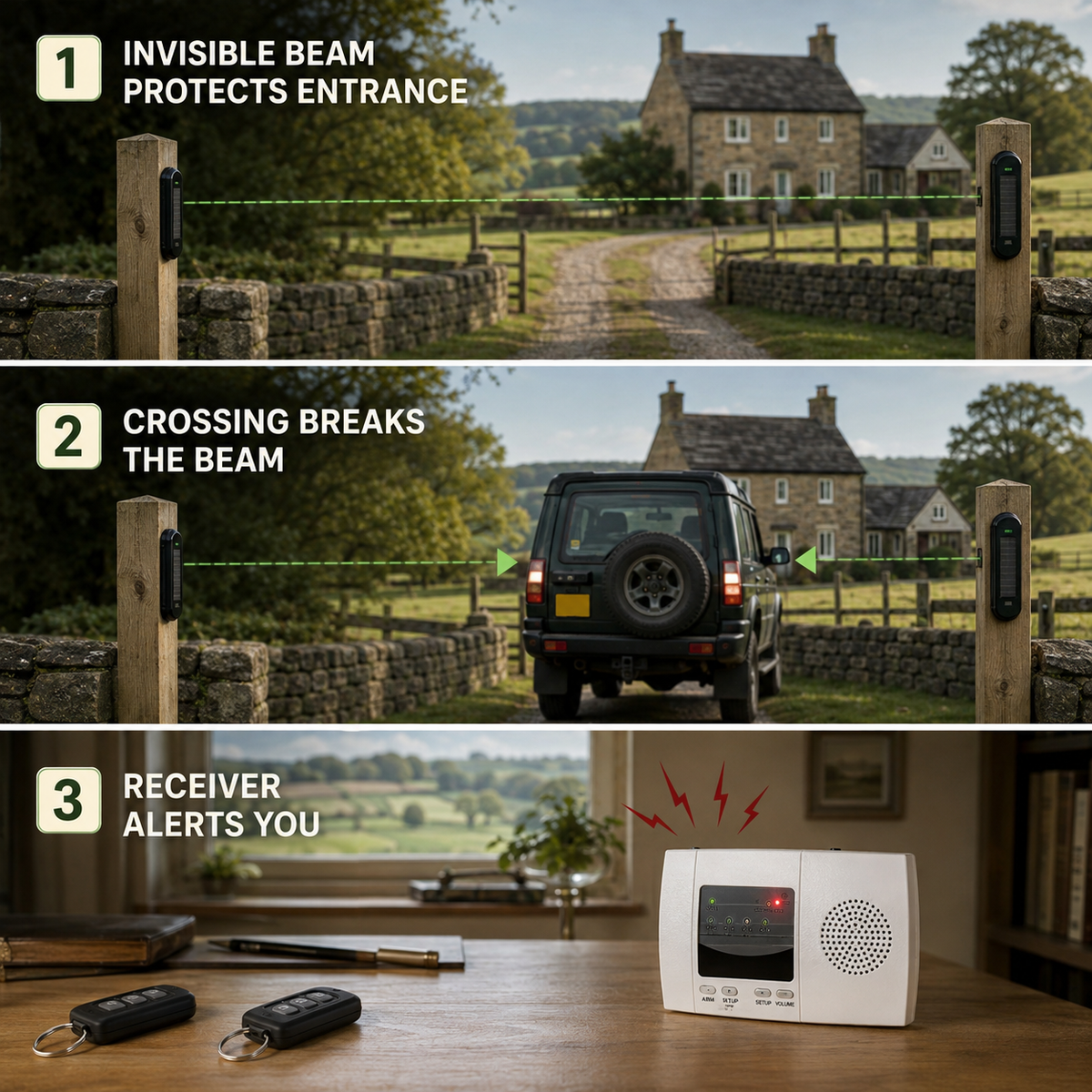 How the Rural Secure Single-Beam Perimeter Alert works