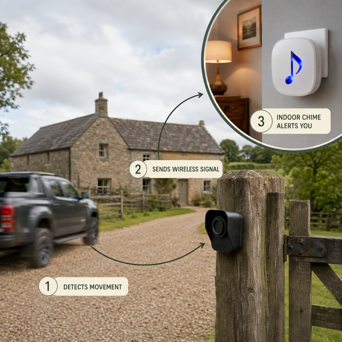 How the Rural Secure Single PIR Driveway Alert works