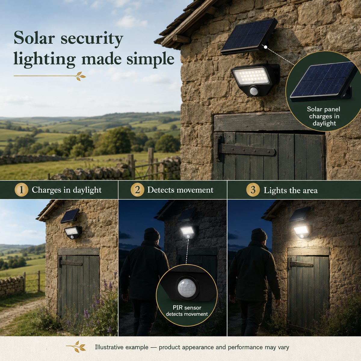How SolarGuard solar motion security lighting works